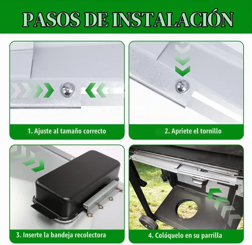 Vista 6 de Uniflasy Bandeja de Grasa con Bandeja Colectora y Forro de Papel Aluminio Universal Compatible con Nexgrill, Dynaglo, Cuisinart, Charbroil, Kenmore