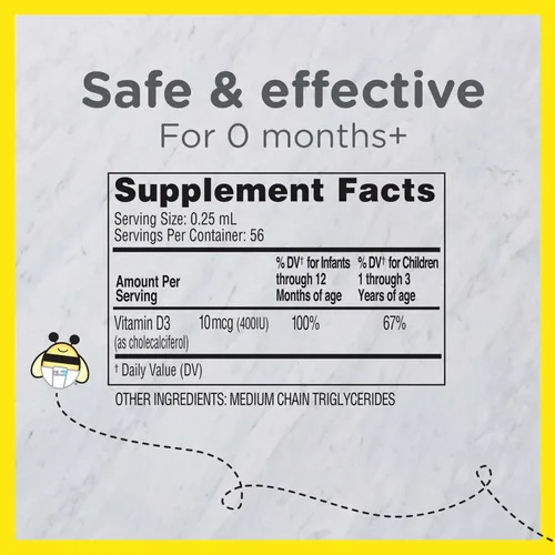 Vista 5 de Zarbee's Naturals para bebé, 531, suplemento de vitamina D Vitamin D Supplement), 1, 1
