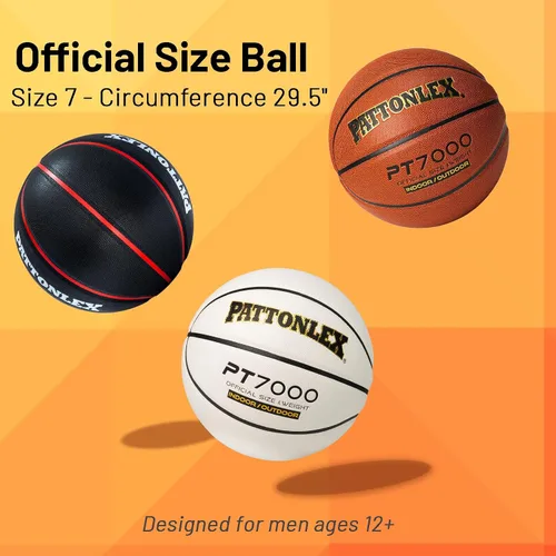Vista 4 de Basketball Ball – Official Size– Composite Leather Indoor/Outdoor Basketball for Men, Women & Girls, with Pump