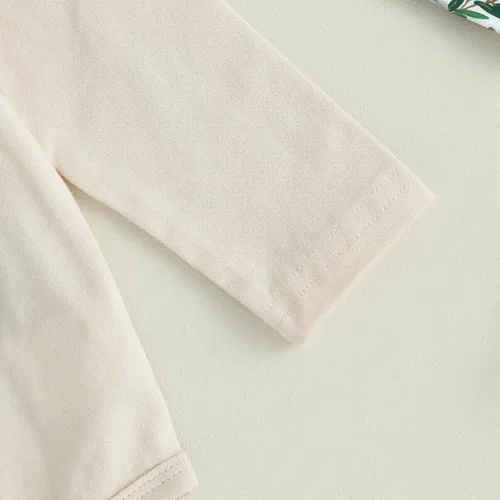 Vista 8 de Imcute Traje para el día de San Valentín para niña, mameluco de manga larga y pantalones florales lindos recién nacidos, ropa para niña recién nacida
