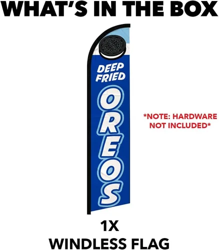 Vista 4 de Bandera sin viento de Oreos Deep Fried - Ideal para restaurantes, camiones de comida, ferias, eventos de carnaval y negocios