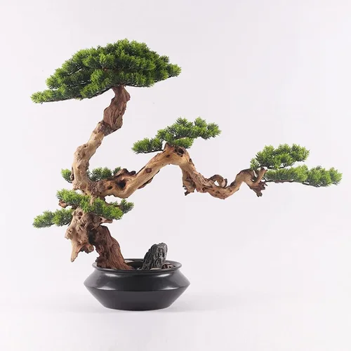 Vista 3 de Escultura de estatua de feng shui chino nuevo chino interior decoraciones para el hogar simulación decoraciones de escritorio plantas verdes