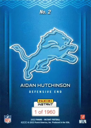 Vista 2 de Panini Instant Draft Night Football 2022 #2 Aidan Hutchinson Rookie Card Lions