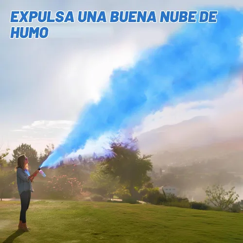 Vista 3 de POPUPARTY Blue Gender Reveal Extintor Paquete de 2 bombas de humo