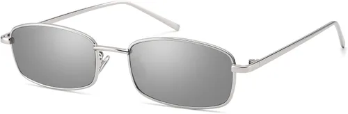 Vista 11 de Y2k - Lentes de sol rectangulares para mujer y hombre, estilo retro de los años 80 y 90 A1 dorado/gris