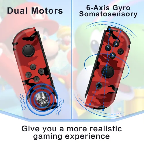 Vista 5 de SWCTIM Joypad Controller for Nintendo Switch,Switch Controllers Joypad Supports ScreenshotWake-up FunctionMotion ControlDual VibrationLeft Right