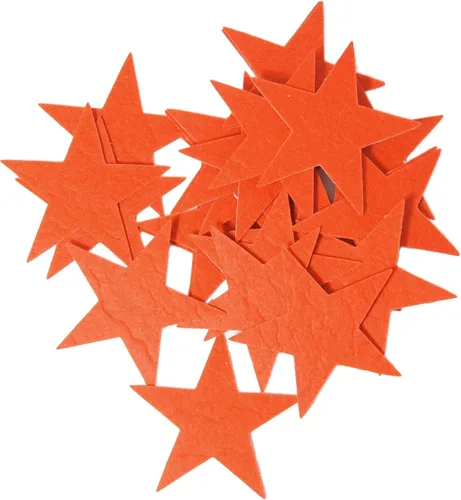 Vista 3 de Playfully Ever After Estrellas de fieltro rígido de tamaño combinado de 1.5 y 3 pulgadas, 46 piezas (naranja)