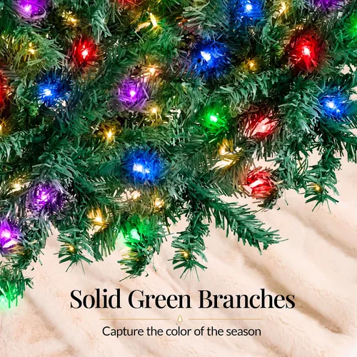 Vista 43 de Best Choice Products Árbol de Navidad azul bebé preiluminado de 6 pies, decoración navideña artificial completa con 947 puntas de rama, 250 luces
