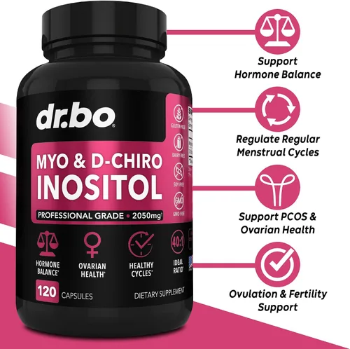 Vista 2 de Myo-inositol y D-Chiro Inositol Saw Palmetto - Relación 401 equilibrio hormonal para mujeres - Saw Palmetto para mujeres pérdida de cabello