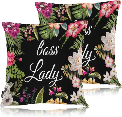 Vista 29 de Swono Juego de 2 fundas de almohada cuadradas decorativas de 18 x 18 pulgadas, bolas de Navidad de Año Nuevo, juego de 2 fundas de almohada