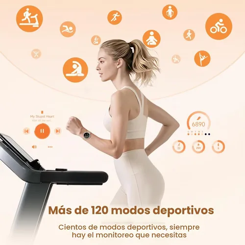Vista 6 de Relojes inteligentes para mujer Android/iphone, rastreador de fitness con llamadas y respuesta