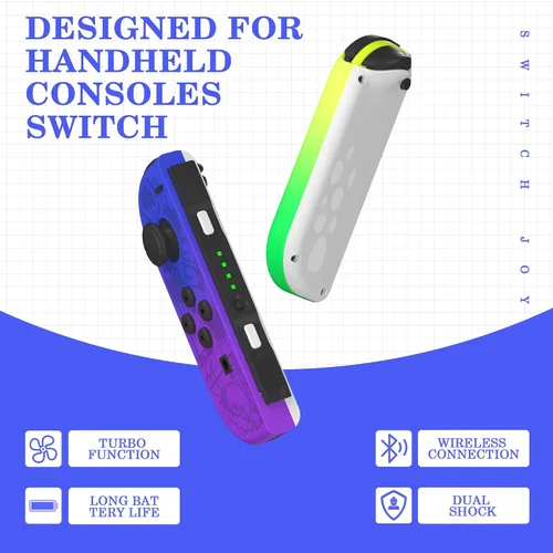 Vista 5 de Joypad for Switch Controller, Wireless Replacement Controller for Switch Joycons Splatoon 3 and Sports, Left and Right Switch Joycon Controller
