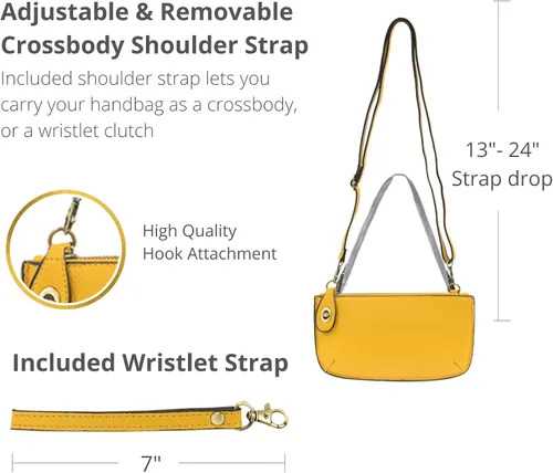 Vista 4 de Joy Susan Mini cruz para mujer bolso de mano de pulsera, Dorado (Goldenrod)