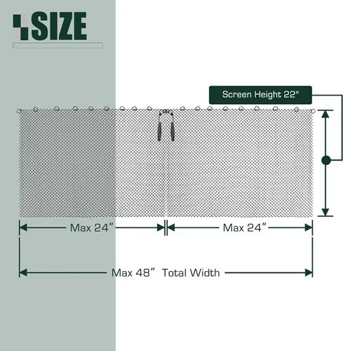 Vista 2 de Flehomo Cortina de malla para chimenea de 22 x 24 pulgadas, cortina de repuesto para chimenea, cadena decorativa de protección contra chispas