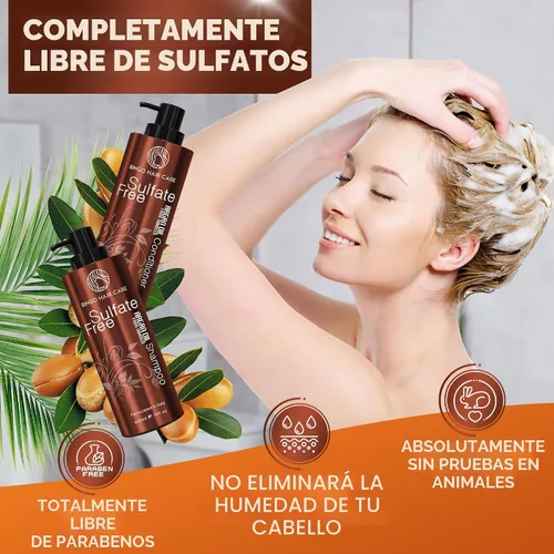 Vista 4 de Juego de champú y acondicionador de aceite de argán marroquí - Sin sulfatos, cuidado hidratante antifrizz para mujeres - Tratamiento hidratante