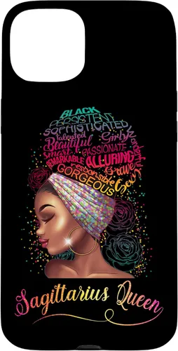 Vista 9 de iPhone 16 Sagittarius Queen Women November December Melanin Birthday Case