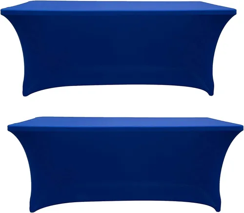 Vista 5 de Banquet Tables Pro Mantel rectangular plegable de elastano de 6 pies de largo, elástico, ajustado, para mesas de patio plegables de 30 pulgadas