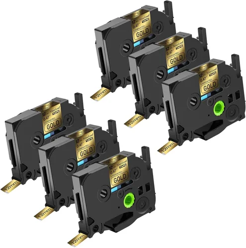 Vista 13 de NineLeaf Paquete de 6 cintas de etiquetas compatibles con Brother TZ TZe TZe-531 TZe531 TZ-531 TZ531 0.472 in 1/2 pulgadas, negro sobre azul
