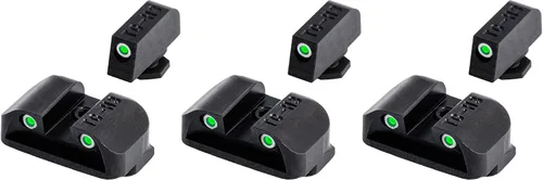 Vista 10 de TRUGLO Mira de pistola de tritio Miras nocturnas delanteras y traseras de alta visibilidad con puntos blancos de luz diurna y puntos de tritio