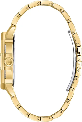 Vista 3 de Bulova Reloj de cuarzo Octava para hombre con correa de acero inoxidable, dorado, 21 (modelo 98C126)