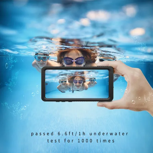 Vista 5 de Lanhiem Funda para Galaxy Note 20, Protector de Pantalla Integrado con Película para Huella Dactilar Funda Impermeable a Prueba de Polvo, Cubierta