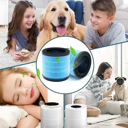Vista 6 de Filtro AP070 para purificador de aire, compatible con Aircillin AP070A y AP070B, paquete de 2, carbón activado y filtro HEPA de alta eficiencia