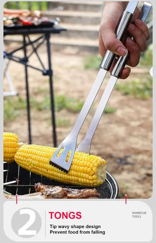 Vista 3 de Parrilla BBQ Accesorios de BBQ, Herramientas de Parrilla de Acero Inoxidable Accesorios para Asar Juego de Parrilla Accesorios de Parrilla
