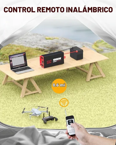Vista 4 de Inversor de potencia de onda sinusoidal pura de 1000 vatios 12 V CC a 110 V 120 V CA convertidor para hogar, caravana, camión fuera de la red Rojo