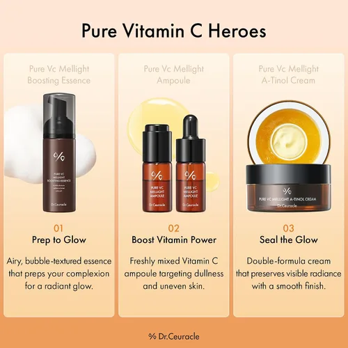 Vista 7 de Dr.Ceuracle Pure Vitamin C Mellight Ampolla Set – Suero de vitamina C para la cara, programa de 4 semanas para antioxidante, pigmentación