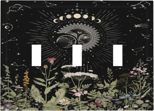 Vista 51 de Cubiertas de Enchufe Dúplex de 1 Gang con Hojas Florales de Eucalipto Azul en Acuarela, Placa Frontal Decorativa para Interruptor de Luz, Placa