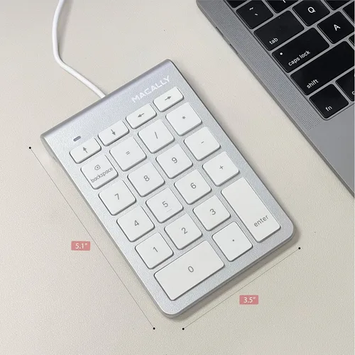 Vista 7 de Macally Teclado numérico USB C con cable, teclado numérico tipo C para laptop, Apple Mac iMac MacBook Pro/Air, iPad, PC con Windows o computadora