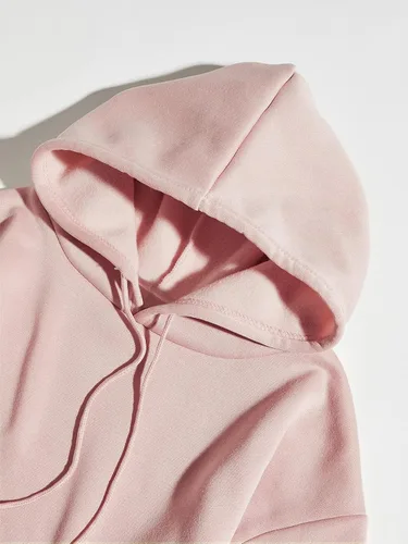 Vista 4 de Floerns Sudadera con capucha de manga larga con cordón y estampado gráfico de letras para mujer