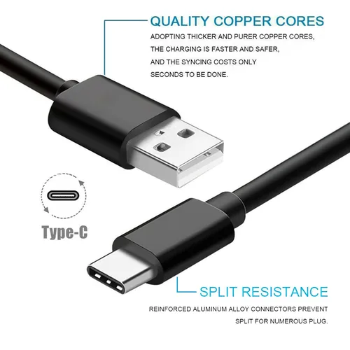 Vista 4 de Cable de carga USB-C compatible con Nebo Omni 2K 3K 2000, Slyde King 2K 500, 12K, Luxtreme, ThruNite T2 TT20 TC20 V2 Catapult V6, Olight Marauder 2