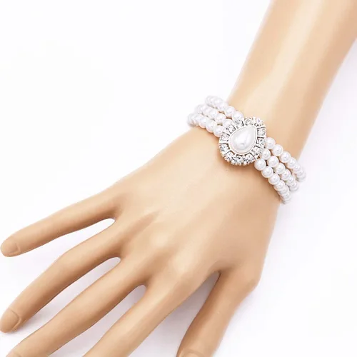 Vista 6 de Rosemarie & Jubalee Juego de gargantilla de 3 piezas con perlas de lágrima grandes de imitación para mujer, 11.0in + extensor de 3.0in