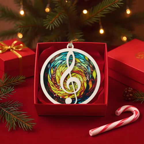 Vista 9 de Adorno para amantes de la música, recuerdo acrílico para árbol de Navidad de madera para profesores, fanáticos del piano, regalos para profesores
