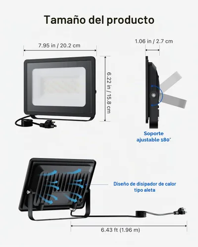 Vista 9 de FALOVE Paquete de 2 luces de inundación RGB inteligentes de 50 W de 500 W