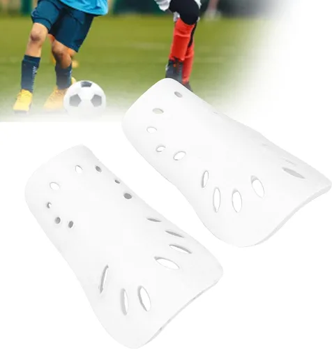 Vista 2 de Espinilleras de fútbol para niños, espinilleras de fútbol para niños y jóvenes, equipo de fútbol perforado transpirable para niños pequeños