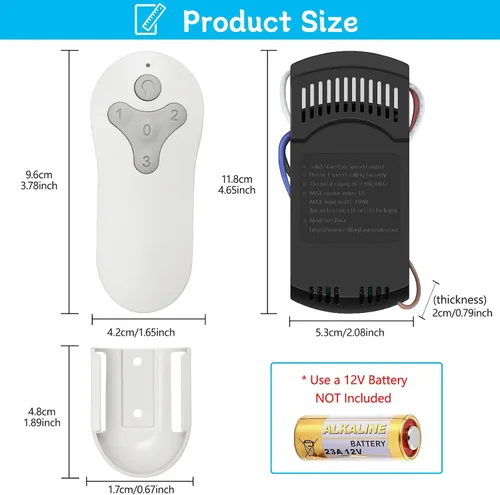 Vista 7 de Kit de Reemplazo Universal para Control Remoto de Ventilador de Techo Compatible con Harbor Breeze, Hunter, Hampton Bay, Atenuador de Luz de 3