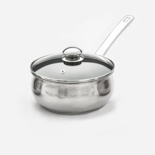 Vista 4 de Juego de utensilios de cocina en forma de vientre de 18 piezas 18/10 con base encapsulada y revestimiento antiadherente