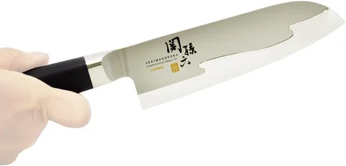 Vista 3 de Kai KAI Seki Magoroku - Cuchillo Santoku pequeño de 5.7 pulgadas (5.709 in) 15000ST, fabricado en Japón, AE5301