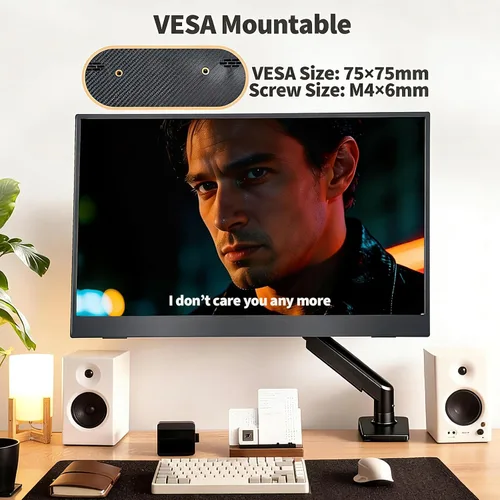 Vista 6 de Monitor portátil de 15.6 pulgadas, pantalla IPS 1080P FHD 60Hz, 72% sRGB HDMI USB-C monitor externo para laptop, PC, MacBook, teléfono, Xbox PS5/4