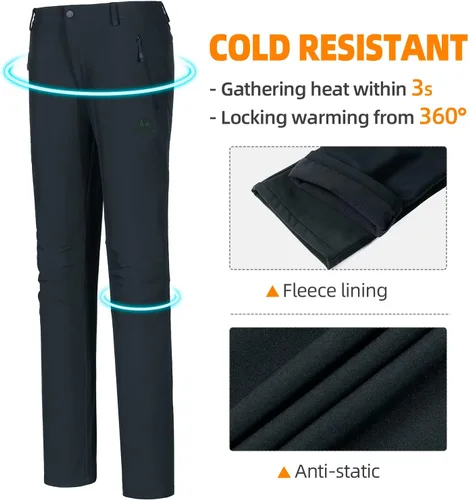 Vista 5 de GOLDEN CAMEL Womens Softshell Hiking Pants Waterproof Windproof Outdoor Winter Ski Pants Fleece Lined Insulating pants