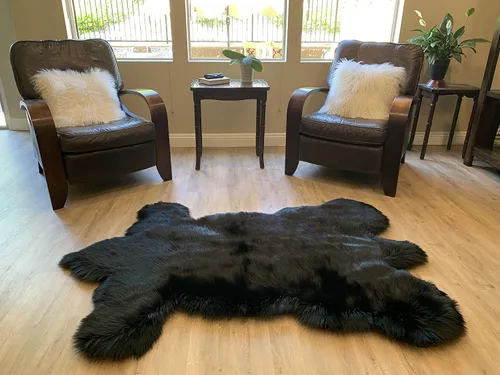 Vista 13 de LAMBZY - Alfombra de piel de oveja sintética súper suave hipoalergénica sedosa, estilo peluche de oso, para sala de estar, habitación de niños, sofá