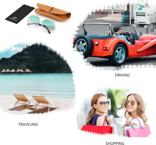 Vista 7 de FEISEDY Gafas de sol de gran tamaño sin montura B2768 para mujer lentes de sol cuadradas de corte de diamante
