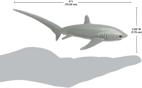 Vista 3 de Safari Ltd - Figura de tiburón trillador realista de 6.75 pulgadas, juguete educativo para niños, niñas y niños a partir de 3 años