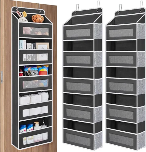 Vista 19 de JARLINK Over the Door Organizer Storage, 5-Tier Extra Large Hanging Storage with 10 Mesh Pockets, 100 lbs Capacity Behind Door Storage for Bedroom