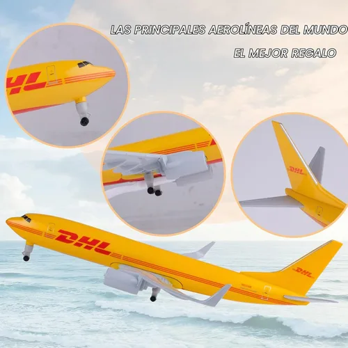Vista 2 de Plano DHL B737 escala 1:300 - Modelo de aleación de metal para regalo y decoración