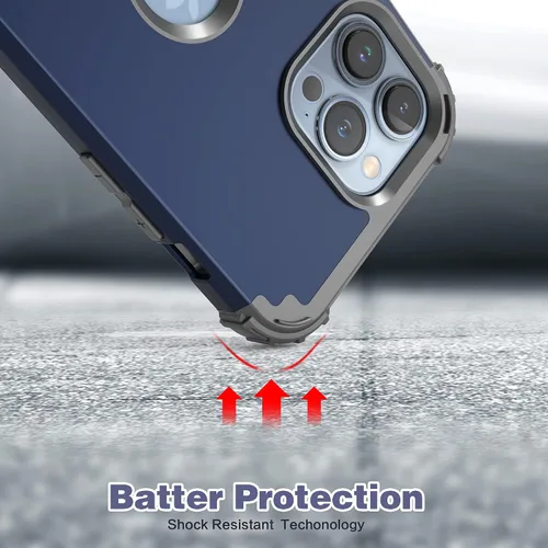 Vista 4 de IDweel Funda para iPhone 13 Pro Max con protector de pantalla (vidrio templado), funda para iPhone 13 Pro Max, protección resistente, híbrida 3