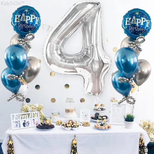 Vista 1374 de KatchOn Globo negro del número 1 de 40 pulgadas, globo de feliz cumpleaños Large Mylar Number One Balloon for 1st Birthday Decorations, Foil