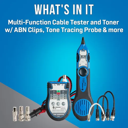 Vista 2 de Jonard Tools TETP-901 Kit de sonda y tono de probador de cables coaxiales y de red + con clips ABN